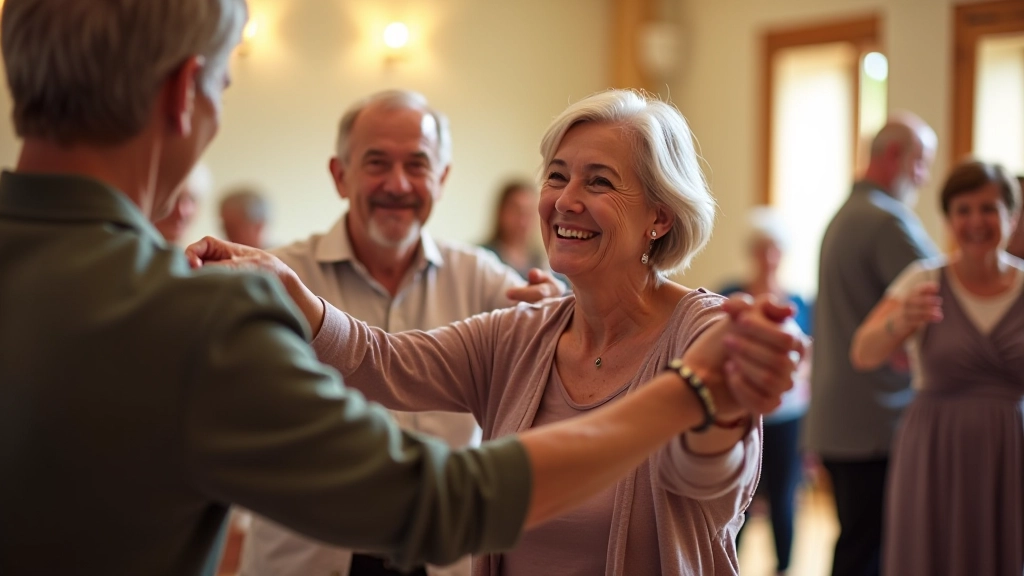 Senior dancers enjoying a social dance evening with energy and joy